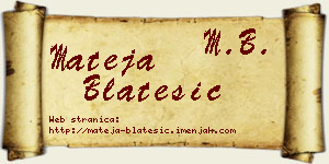Mateja Blatešić vizit kartica